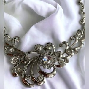 Swarovski Crystal Silver Tone Collar Necklace